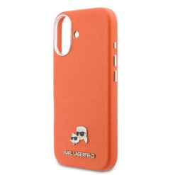 Karl Lagerfeld Калъф Apple iPhone 17, PU K/C Heads Pins MagSafe /оранжев/ – KLHMP17S6PFKCLO